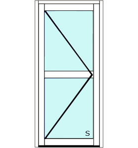 Single hinged door with Midrail